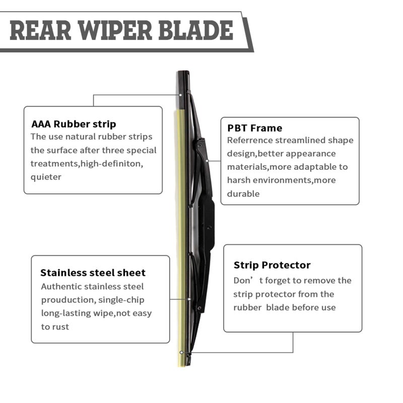 HODEE Rear Wiper Arm Blade Nut Set Replacement for Jeep Liberty 2008-2012,SUV Vehicles,Back Windshield Wiper Assembly with Window Wiper Cap Cover Accessories,OE:68034341AD - Image 5